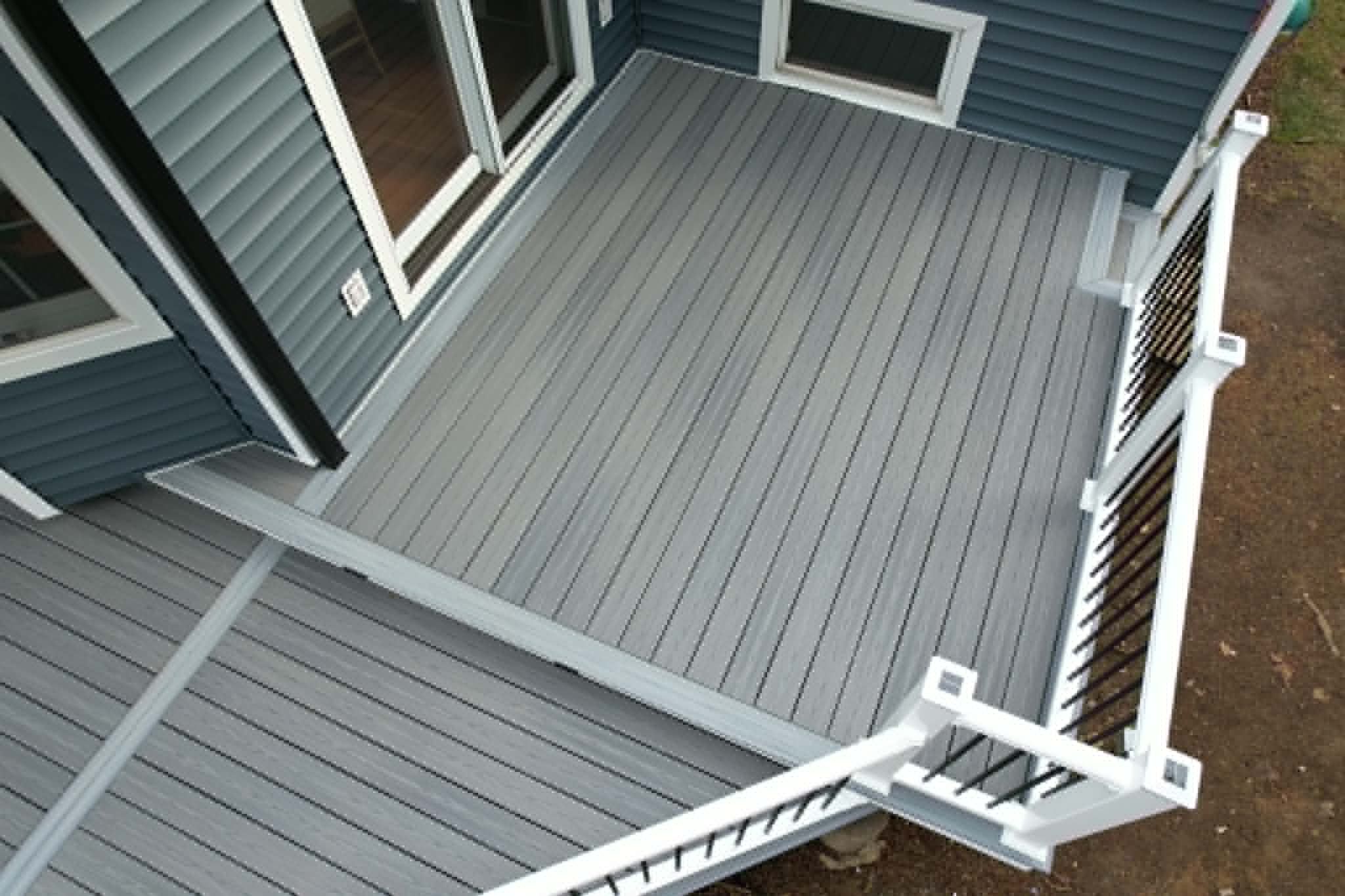 Aerial view of a composite deck installation — Monmouth County, NJ