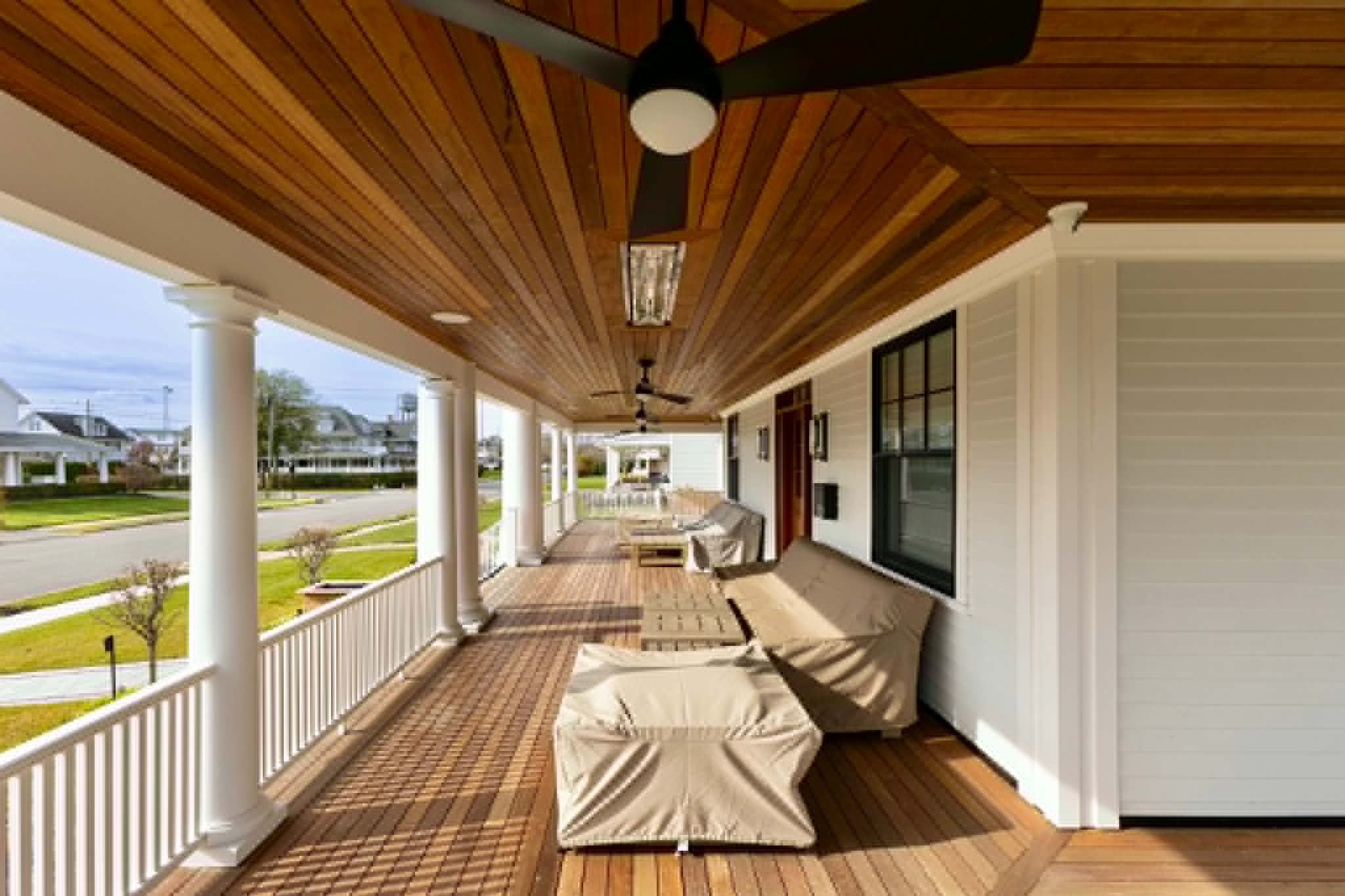 Covered wraparound porch deck — Monmouth County, NJ