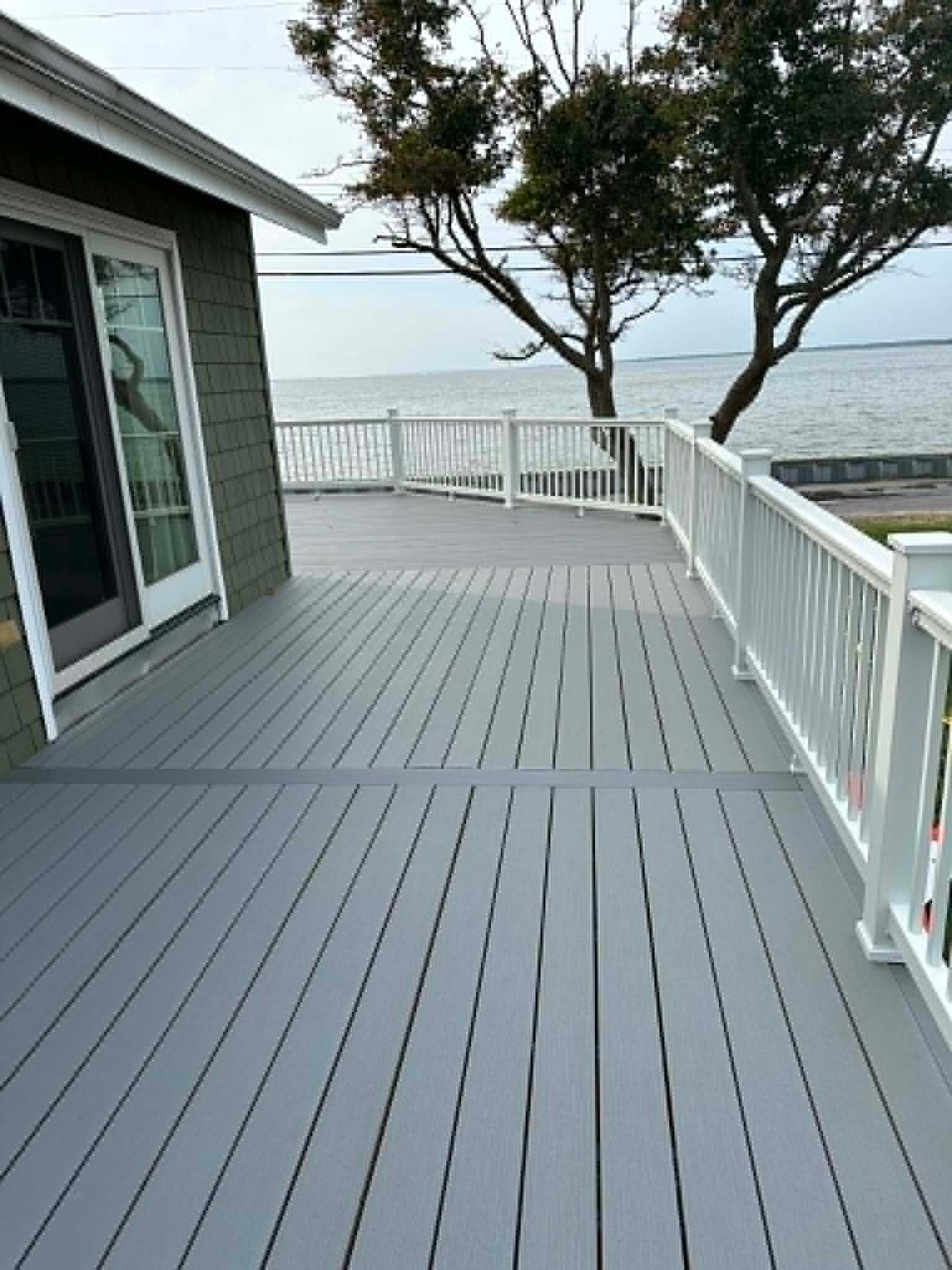Custom composite deck built by Legacy Peak Roofing & Construction, New Jersey