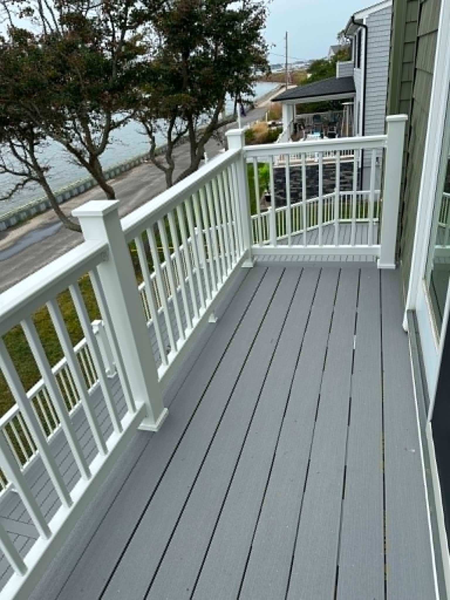 Waterfront composite deck railing — Legacy Peak Roofing & Construction, New Jersey